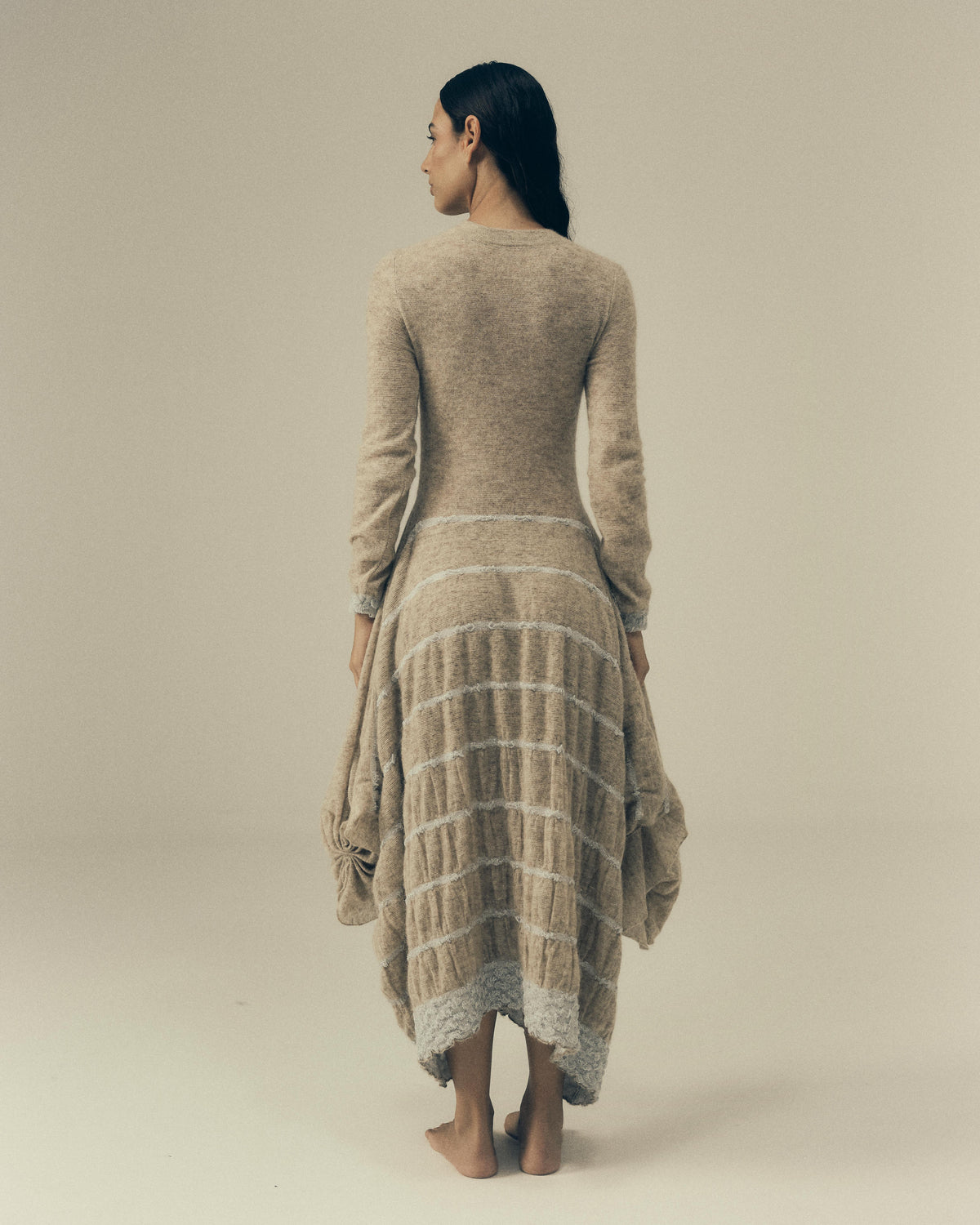 Hazel Dress in Oatmeal, back view — Pampa the Brand