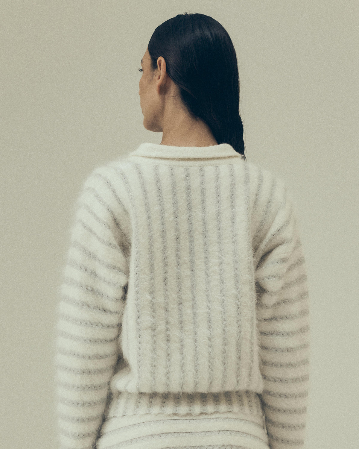 Dhara Sweater in Cloud, back view — Pampa the Brand