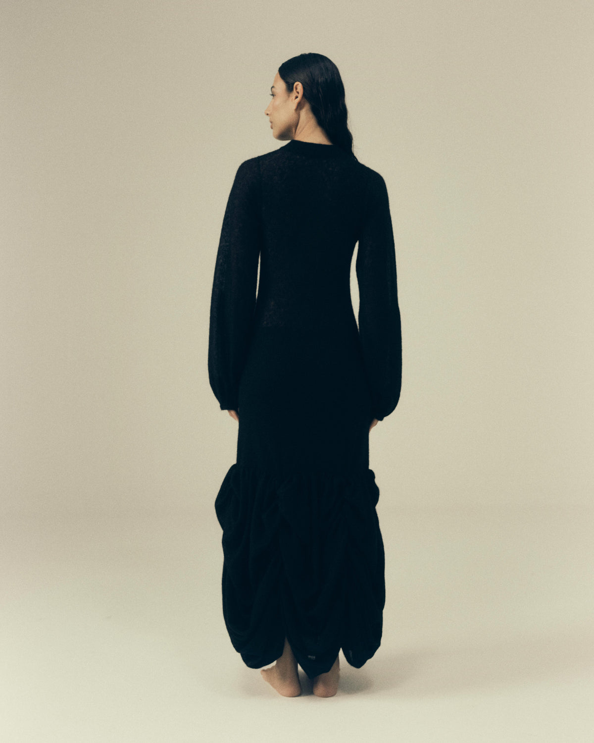 Melina Dress in Black, back view — Pampa the Brand