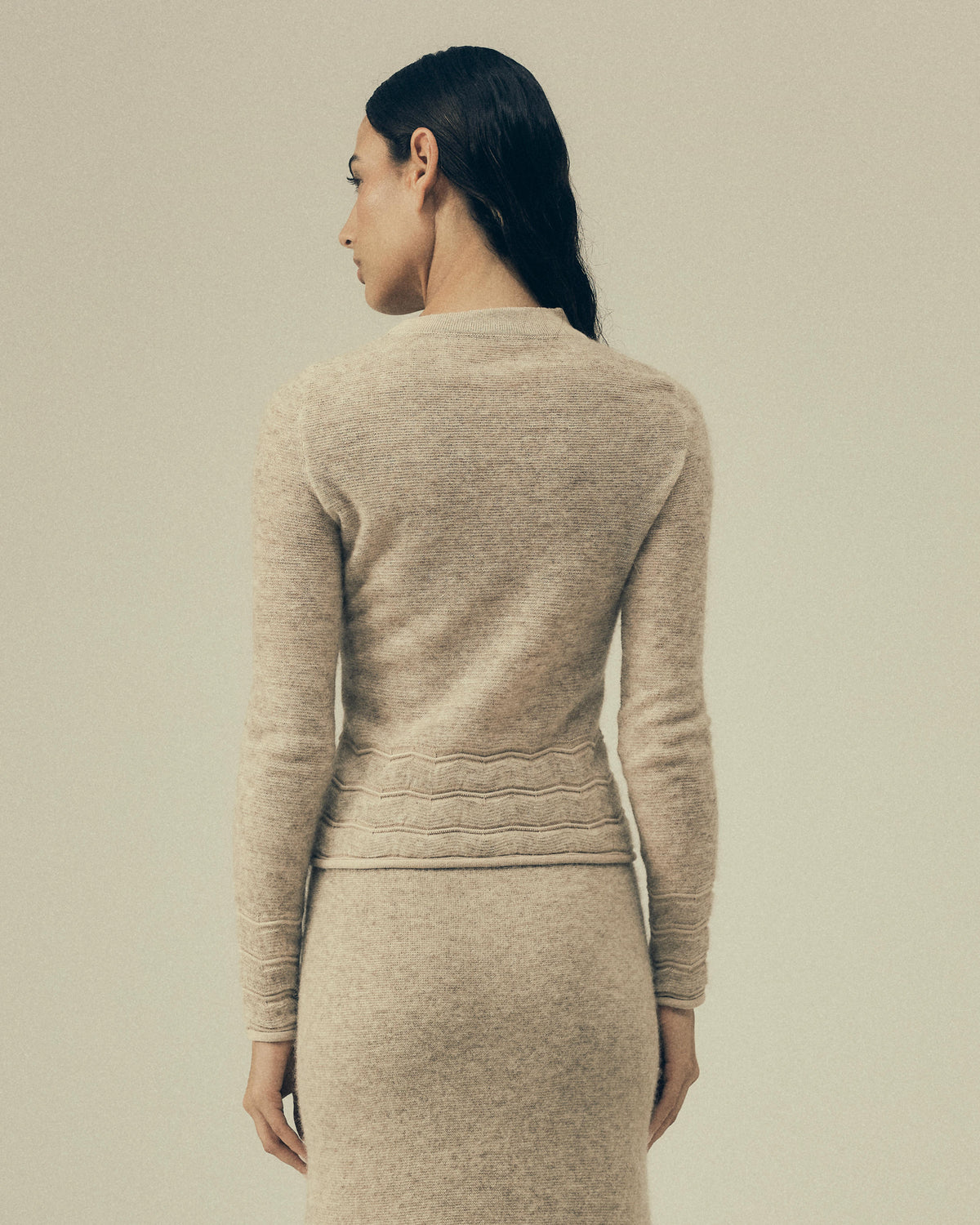 Georgina Sweater in Oatmeal, back view — Pampa the Brand