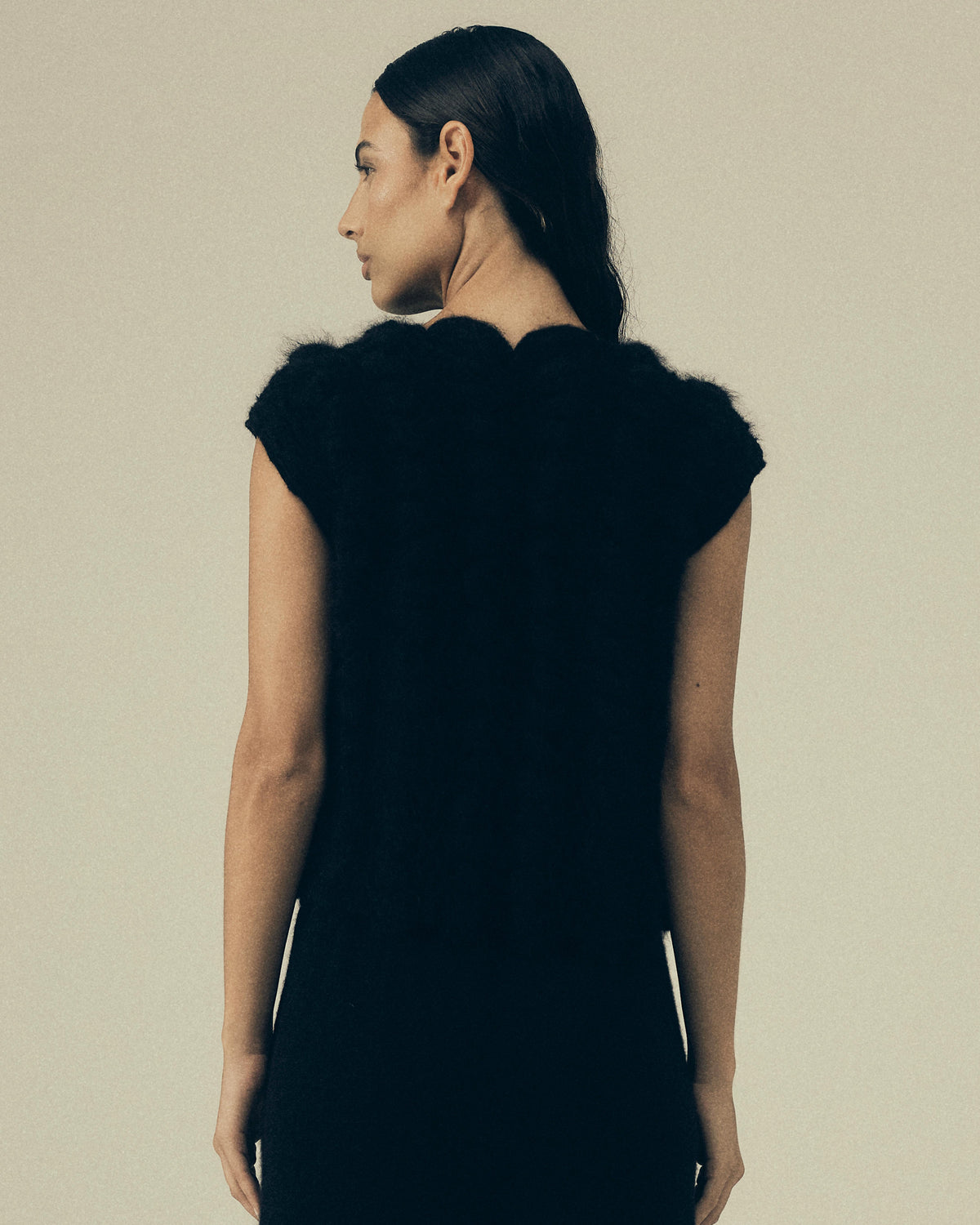 Rummi Vest in Black, back view — Pampa the Brand
