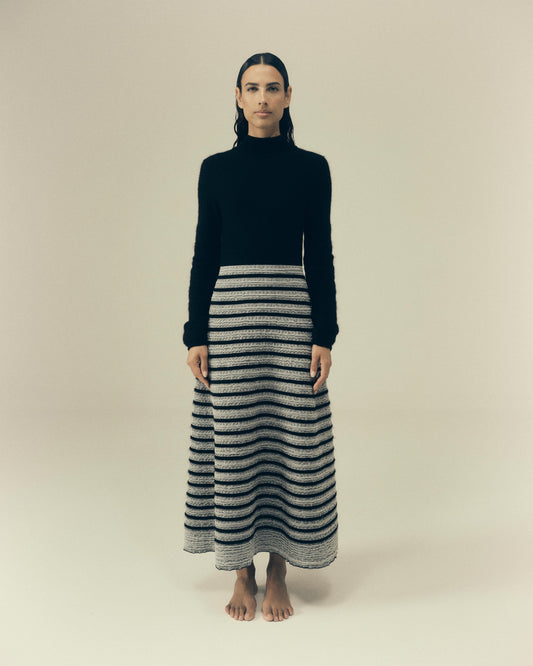 Veronica Dress in Black, front view — Pampa the Brand